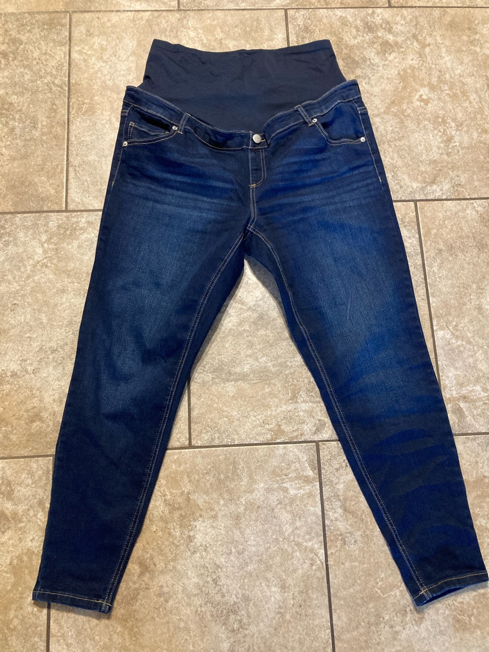 Time and Tru Dark Indigo Maternity Jeggings with Stretch Waistband 16-18 size